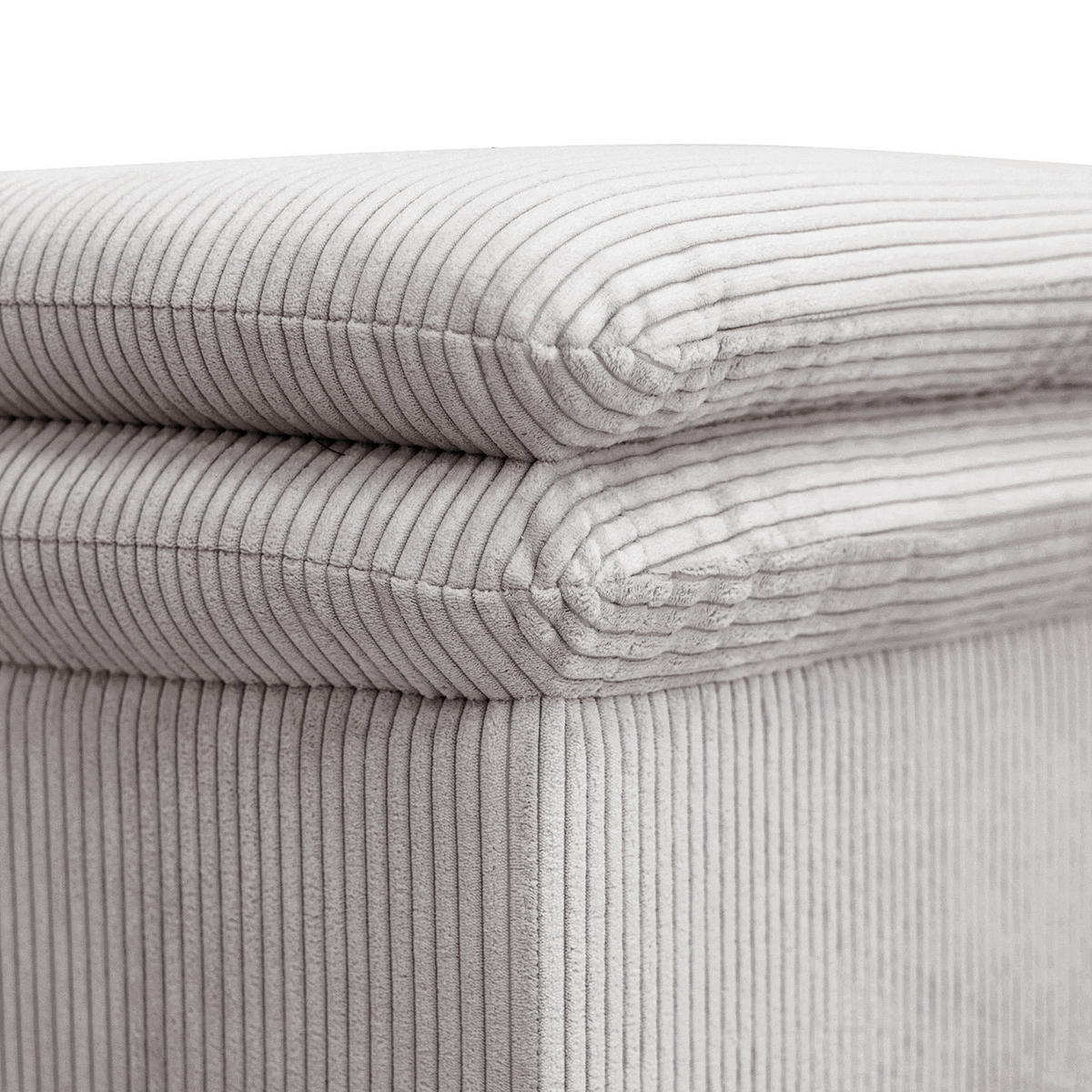 POLSTERHOCKER - Eichefarben/Hellgrau, Eichenholz/Textil (105/45/90cm) - home24