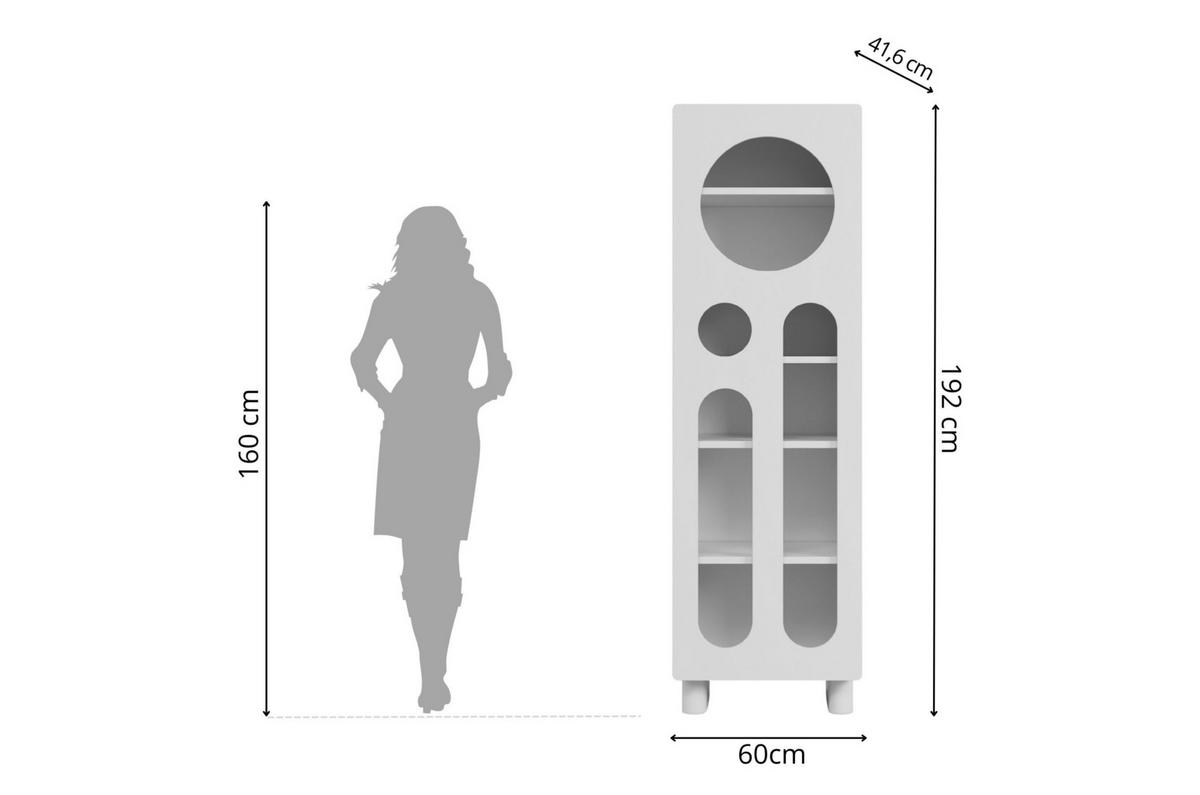 BÜCHERREGAL Oko, Weiß, 6 Fächern, 192 cm - Weiß, Holzwerkstoff (60/192/41.6cm) - Skandica