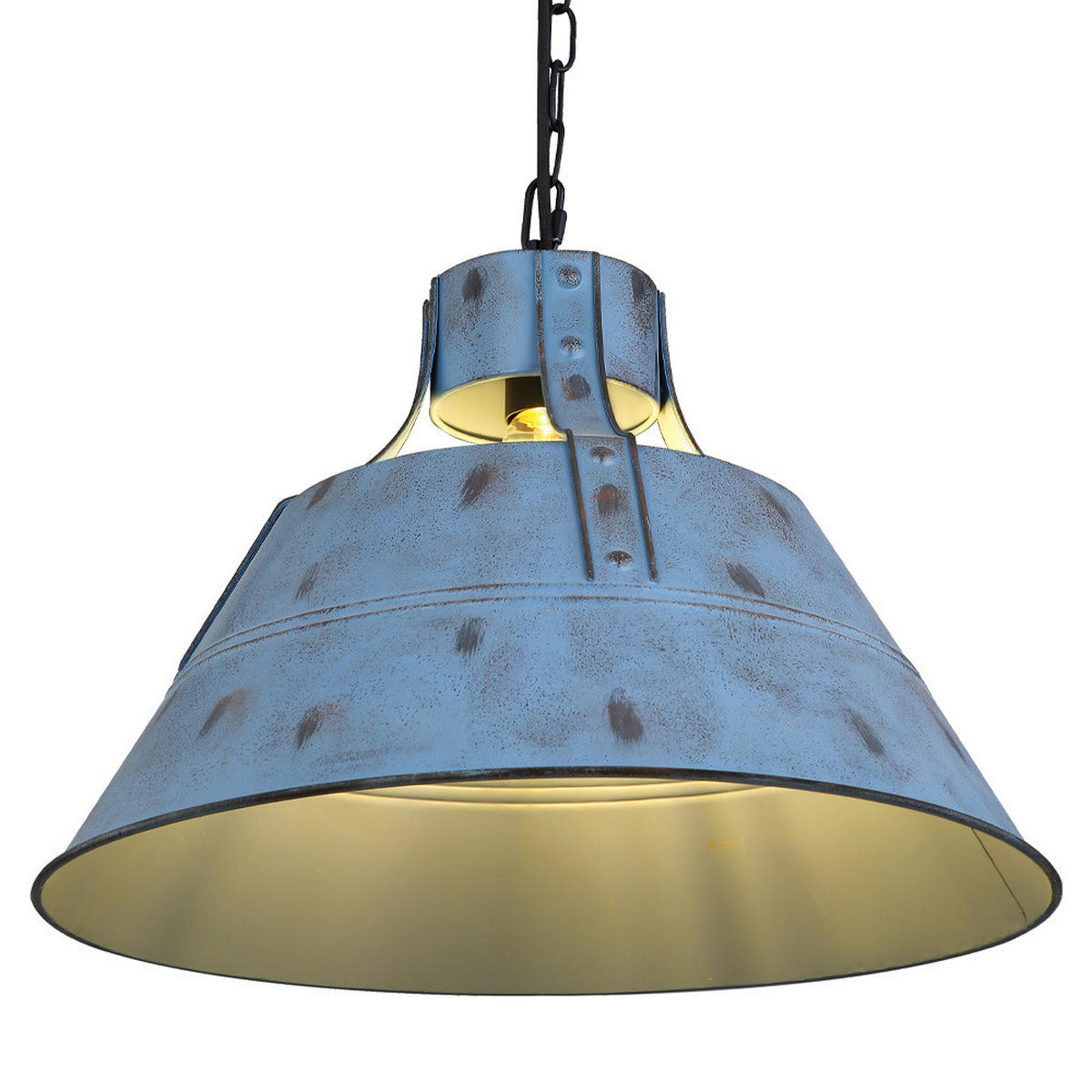 LED HÄNGELEUCHTE Blau Antik - Blau, Metall (45/45/150cm)