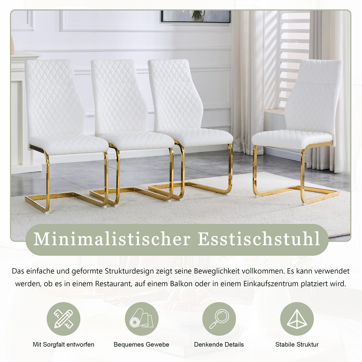 SCHWINGSTUHL DE-36566 2er-Set mit PU-Bezug und Metallrahmen Weiß - Weiß, Metall (63/100/43cm) - ComfortXL