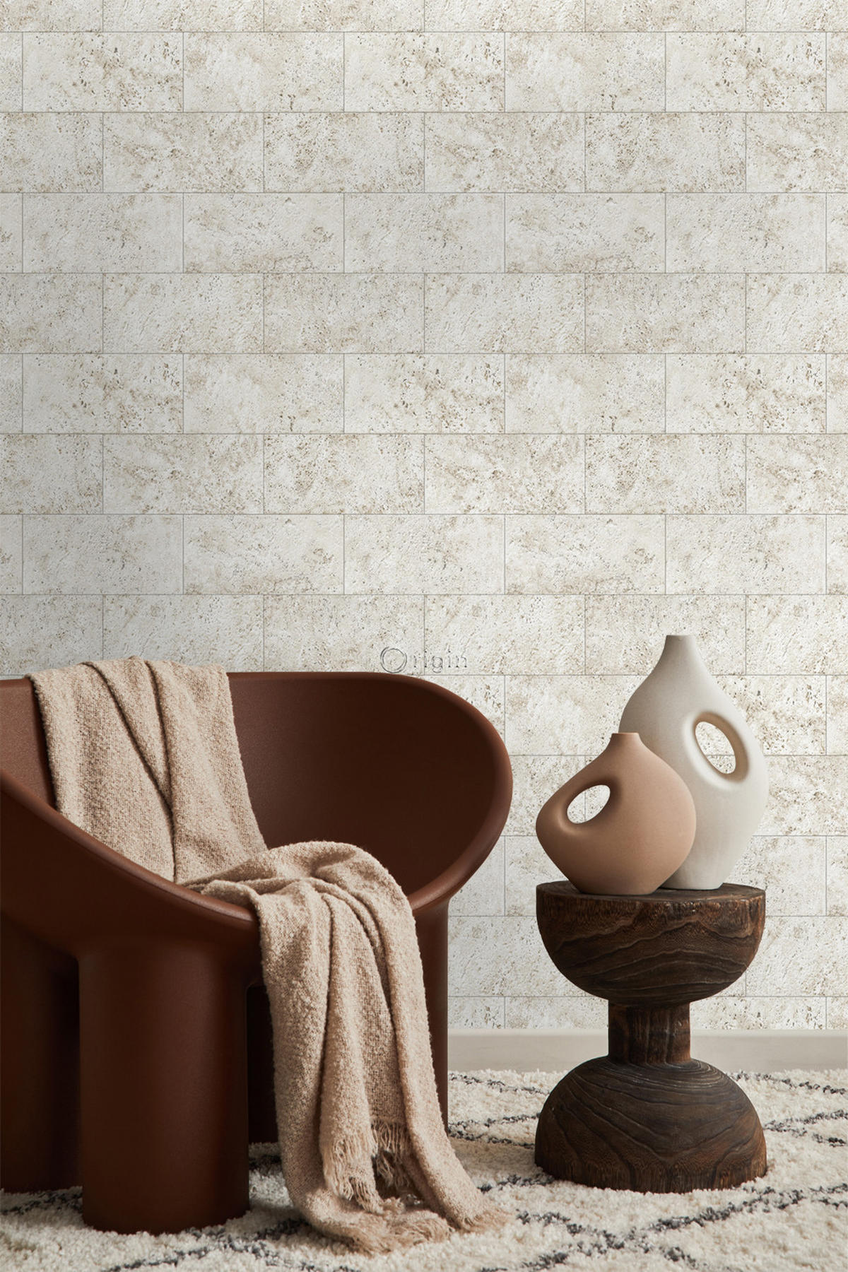 TAPETE Stein-Optik 53 cm x 10.05 m - Beige, Papier (53/1000cm) - Origin Wallcoverings
