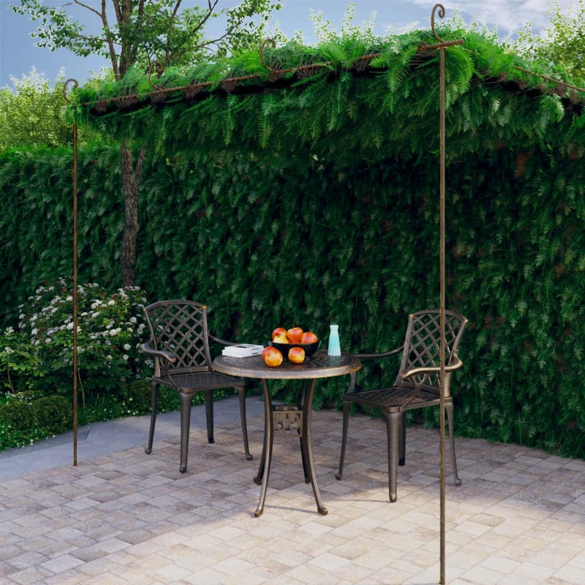 PERGOLA aus Eisen RITTO | 4x3x2,5m BxTxH, Antik-Braun | Rankhilfe Pergola - Braun, Metall (400/250/300cm) - DELUKE