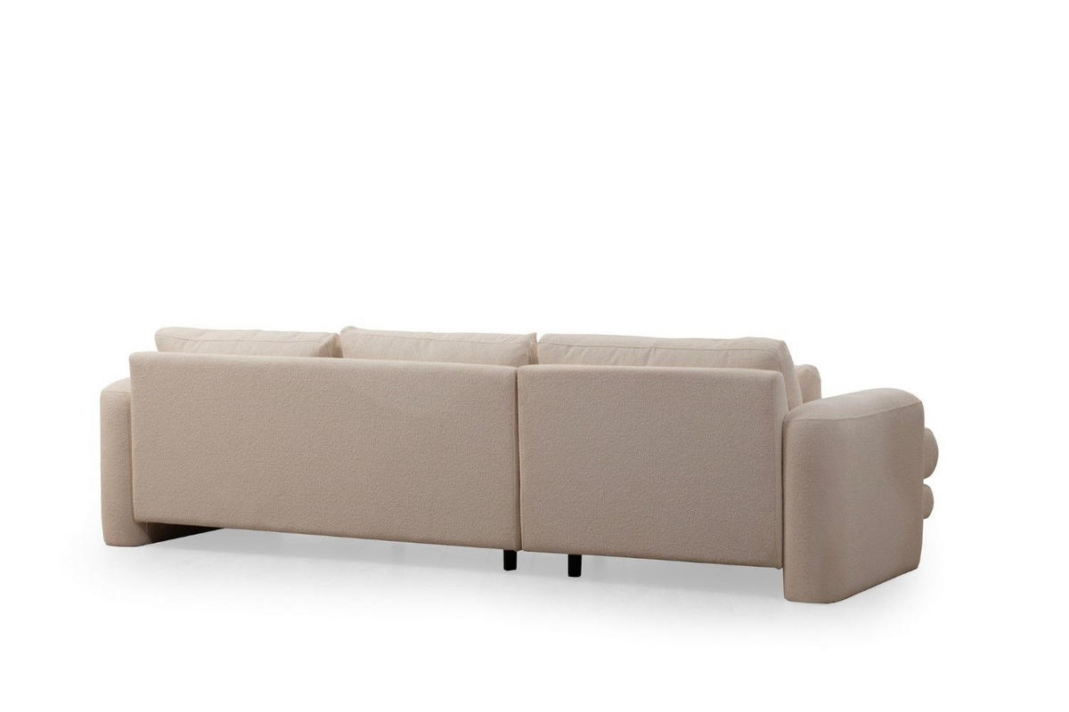 ECKSOFA mit losen Rückenkissen - Creme/Schwarz, Holz/Kunststoff (290/165cm) - myHomelando