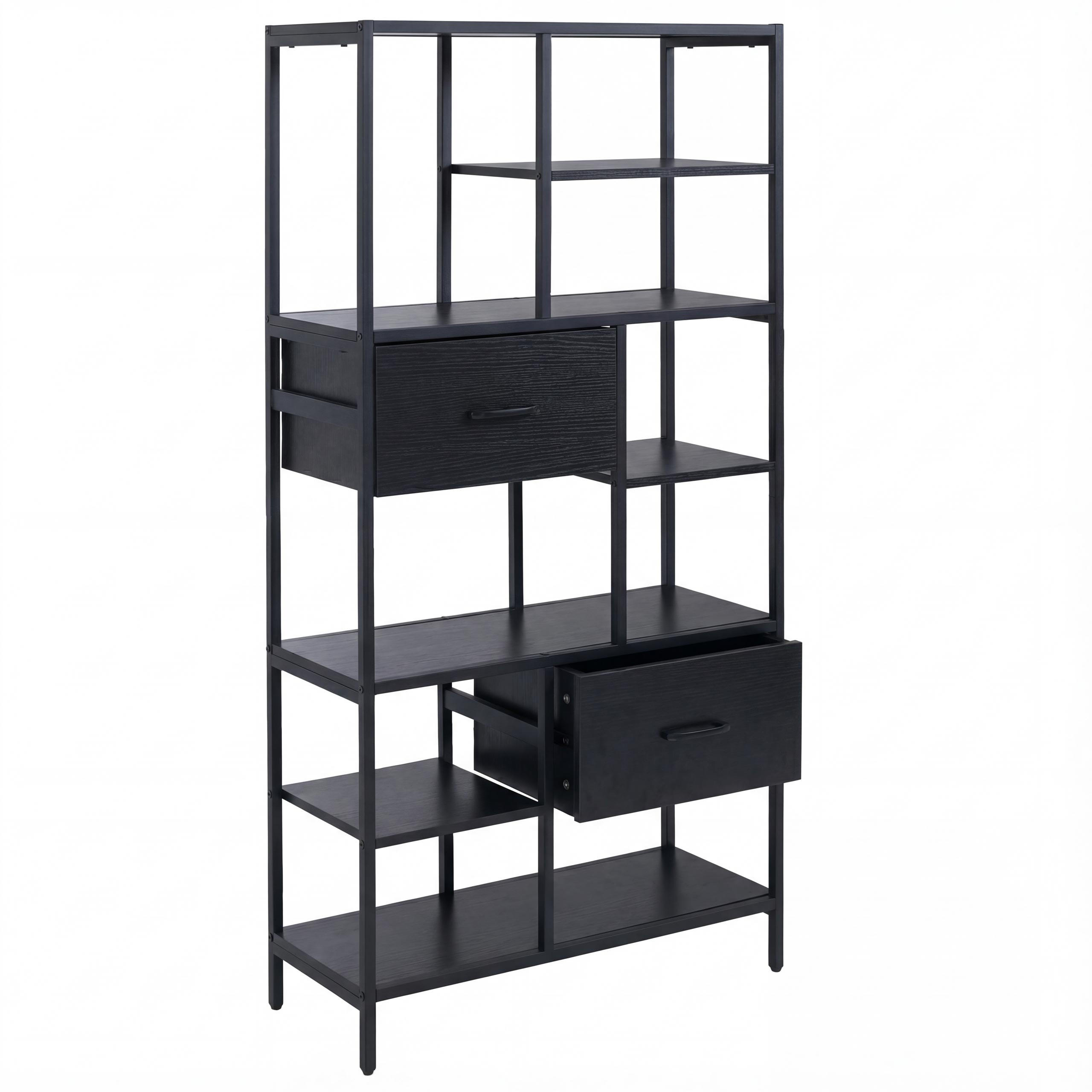 REGAL Schwarz - Schwarz, Holzwerkstoff (81/150/33cm) - MCW