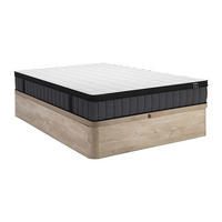 MATRATZE und Bettgestell mit Lattenrost und Bettkasten - 2 Personen - stoff - naturfarben hell Tolca - Naturfarben, Holz/Holzwerkstoff (160/200cm) - Vente-Unique