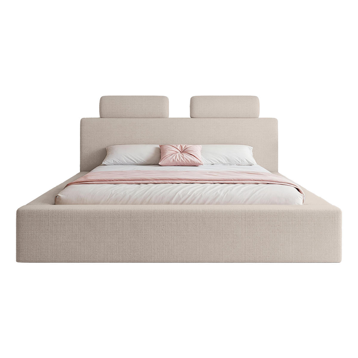 POLSTERBETT PELLIZZANO 120x200 cm, Beige - Beige, Textil (200/120cm) - Fedve