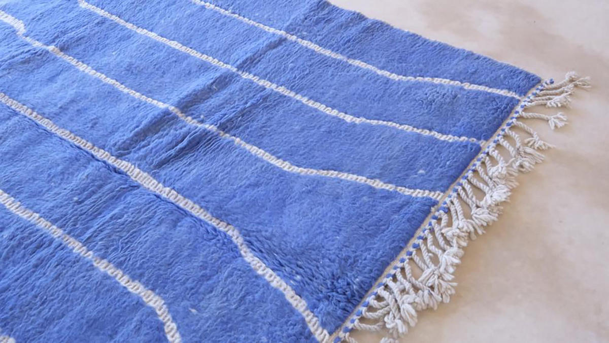 BERBERTEPPICH aus reiner Wolle 202x 289 cm - Blau, Naturmaterialien (202/289cm) - AFK Living