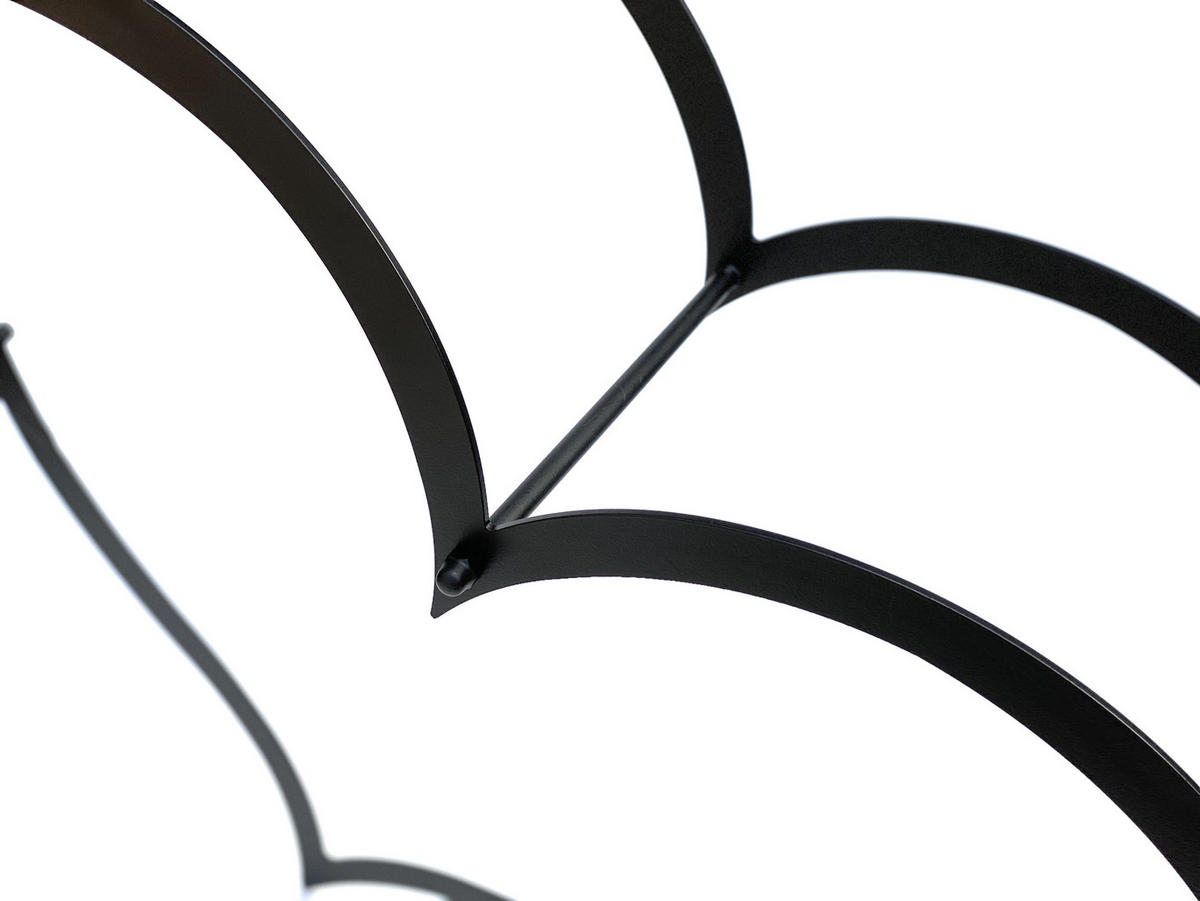 KAMINHOLZREGAL Schwarz Metall Herz 64 cm - Schwarz, Metall (64/58/19cm) - DanDiBo