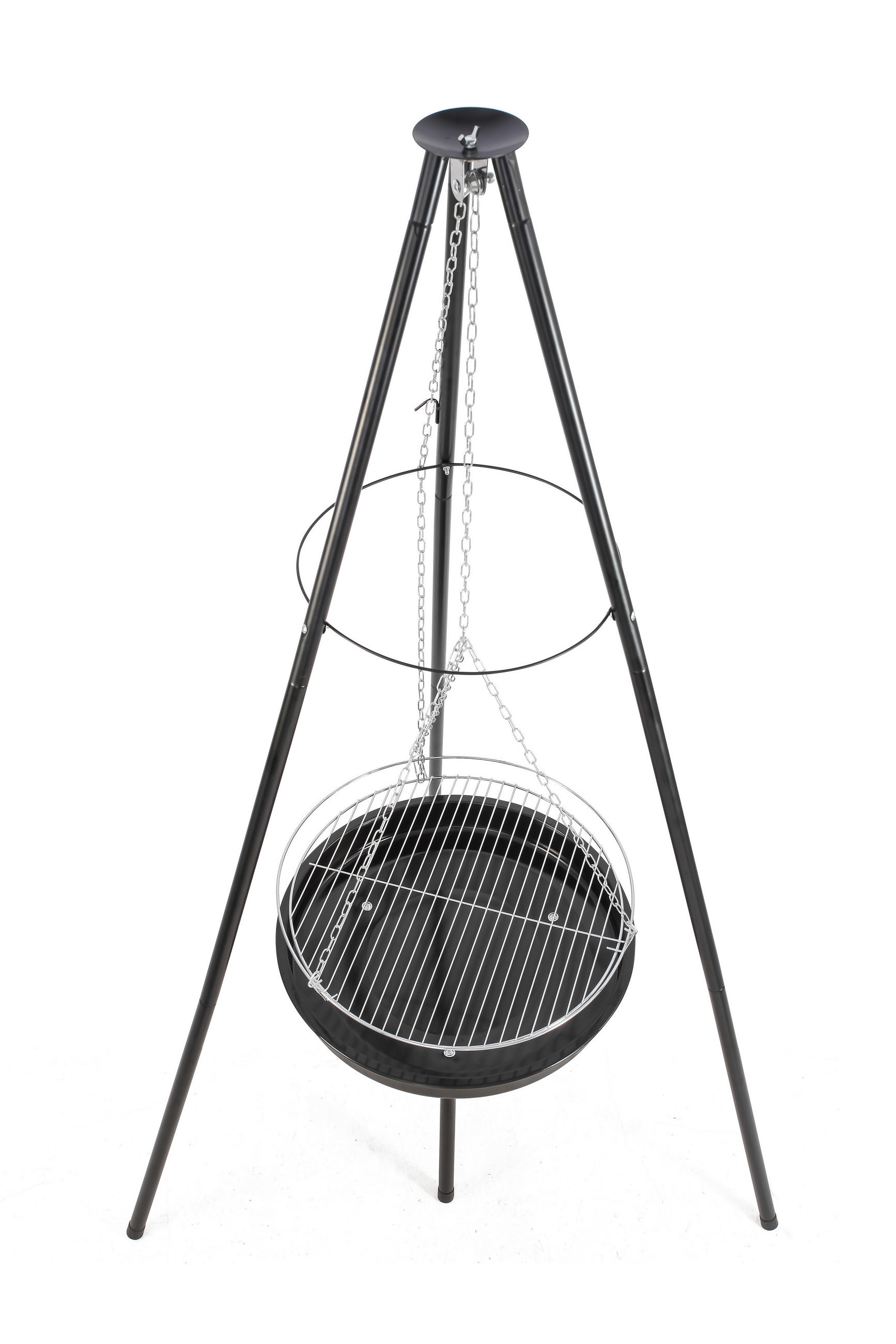 SCHWENKGRILL Momo Eisen Schwarz-Silber 152x69x76cm - Schwarz, Metall (69/152/76cm) - DELUKE