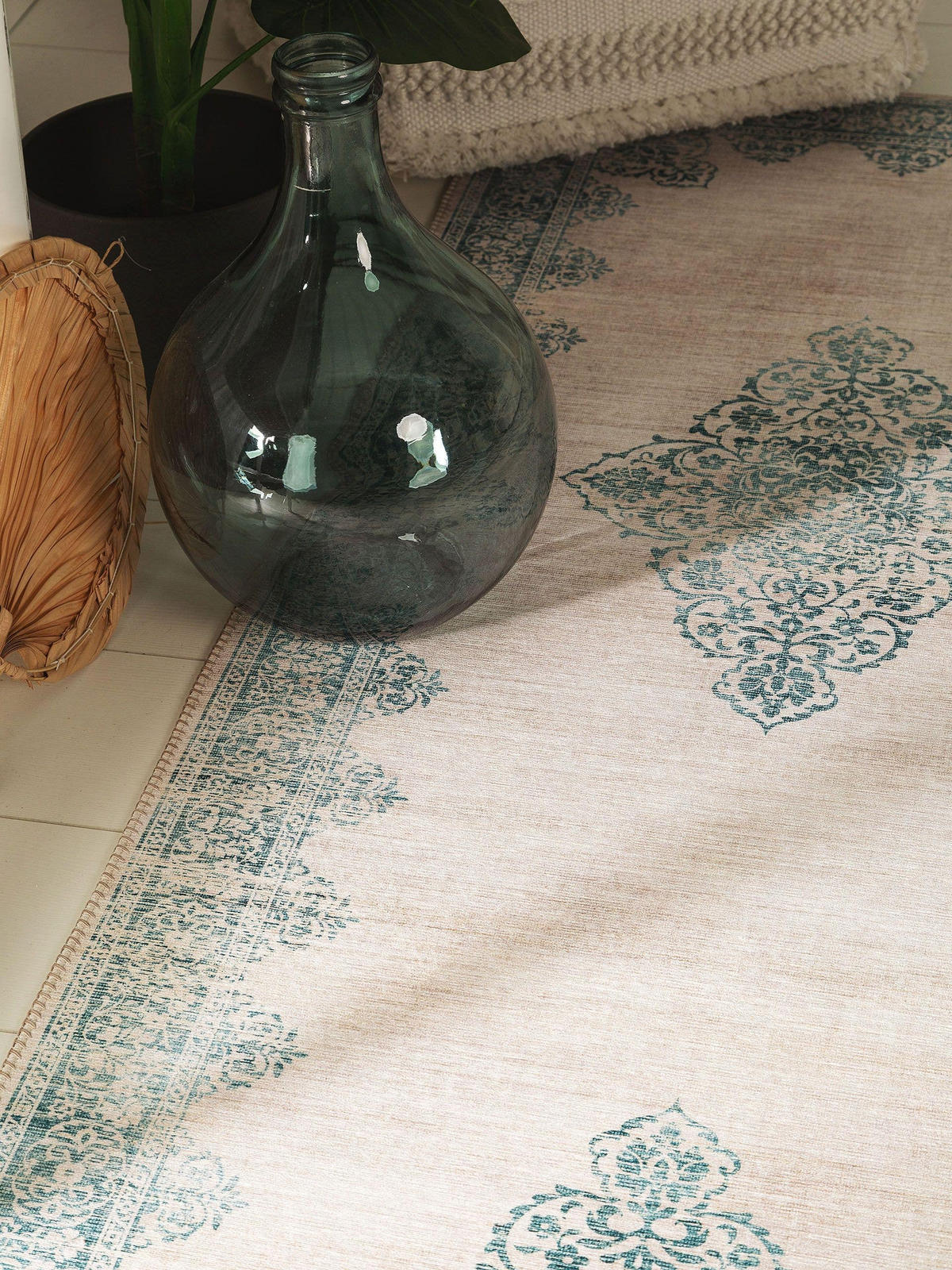 LÄUFER Laury Türkis 80x240 cm - Türkis, Textil (80/240cm) - benuta Pop