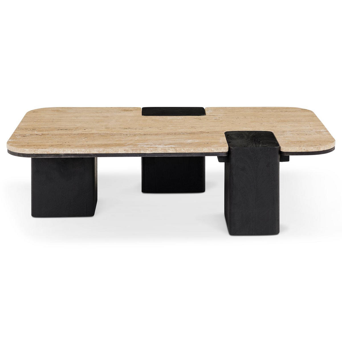 COUCHTISCH SURAT beige/schwarz - Beige/Schwarz, Naturmaterialien/Holz (60/100/27cm) - IDIMEX