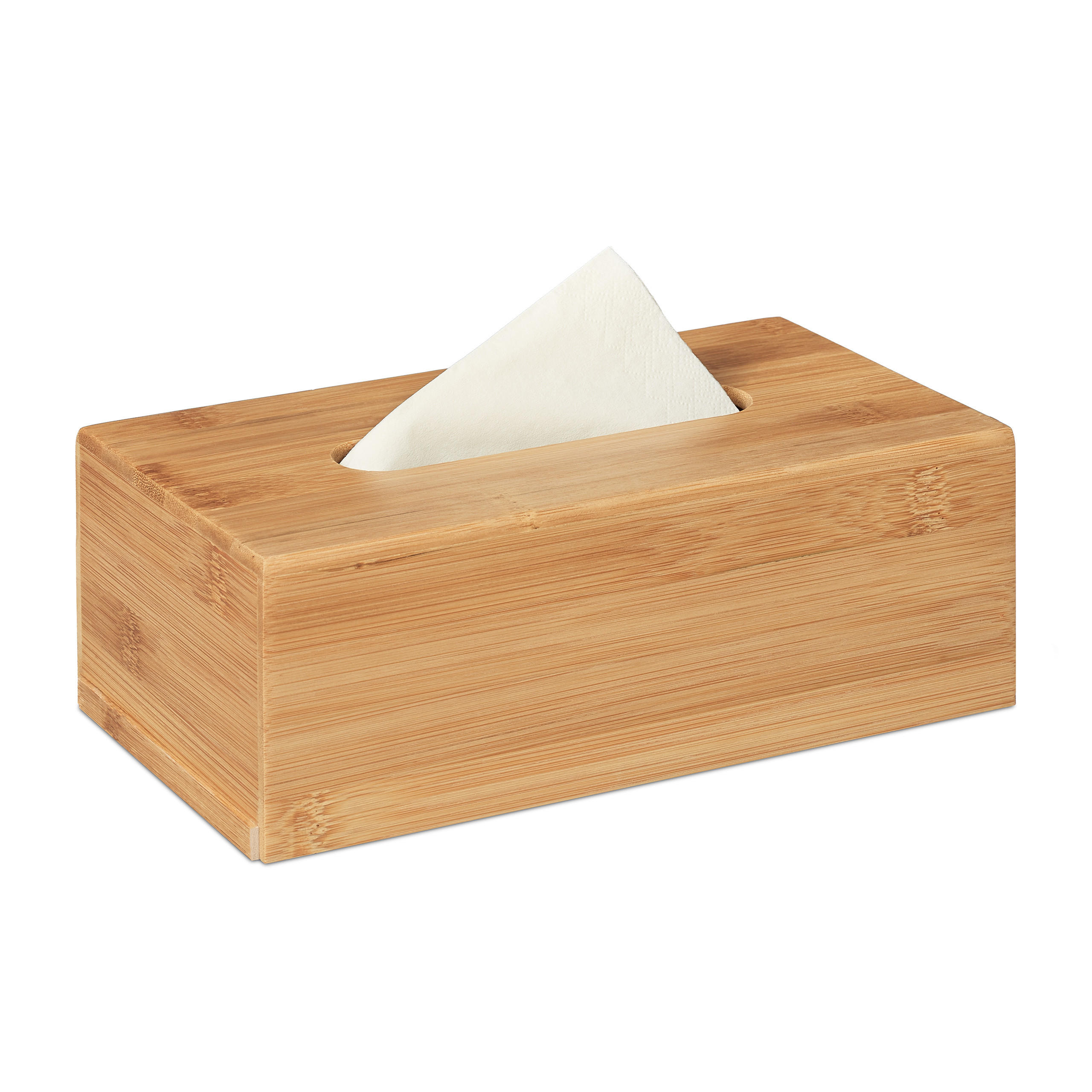 Relaxdays Kosmetiktücherbox Hellbraun 24.5x8.5x13.5 cm