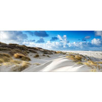 GLASBILD 125x50 cm Strand Dünen beige blau - Beige, Glas (125/50cm) - artissimo