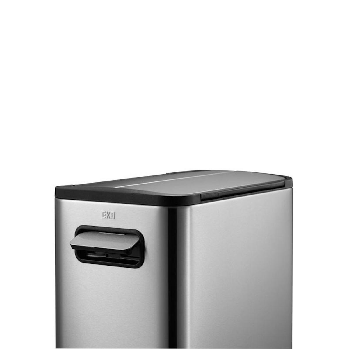 MÜLLEIMER Zur Abfallscheidung Aus Gebürstetem Edelstahl 30 Liter 64,6 x 25,5 x 44,8 cm Edelstahl - Silberfarben, Metall (25.5/64.6/44.8cm) - PROREGAL