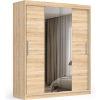 SCHIEBETÜRENSCHRANK 180 Sonoma oak mit Spiegel 180x59x215,5 cm - Sonoma Eiche, Holzwerkstoff (180/215.5/59cm) - Mobelsta