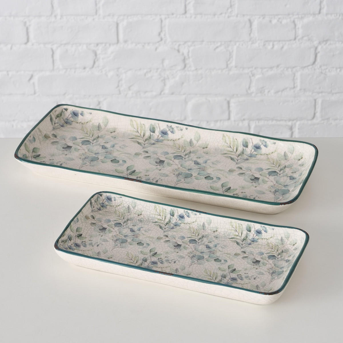 SERVIERPLATTEN länglich Eukana - Multicolor, Keramik (15/3/36cm) - Boltze Home