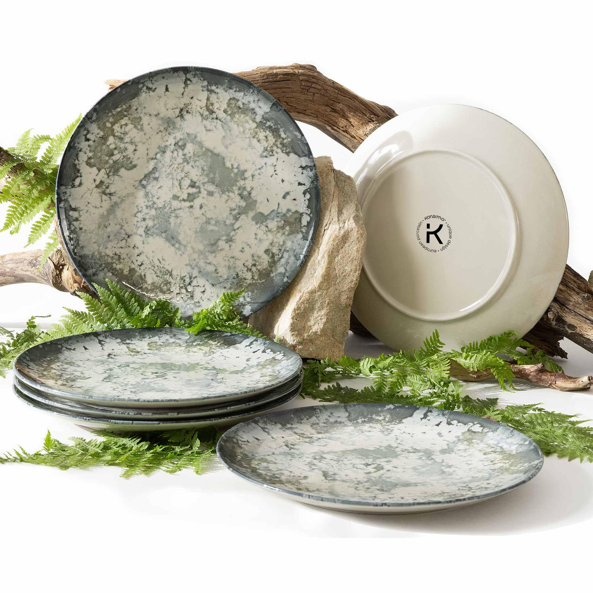TELLER-SET FINGO 6-tlg Speiseteller Hartporzellan - Creme, Keramik (27.5/1/27.5cm) - KONSIMO®