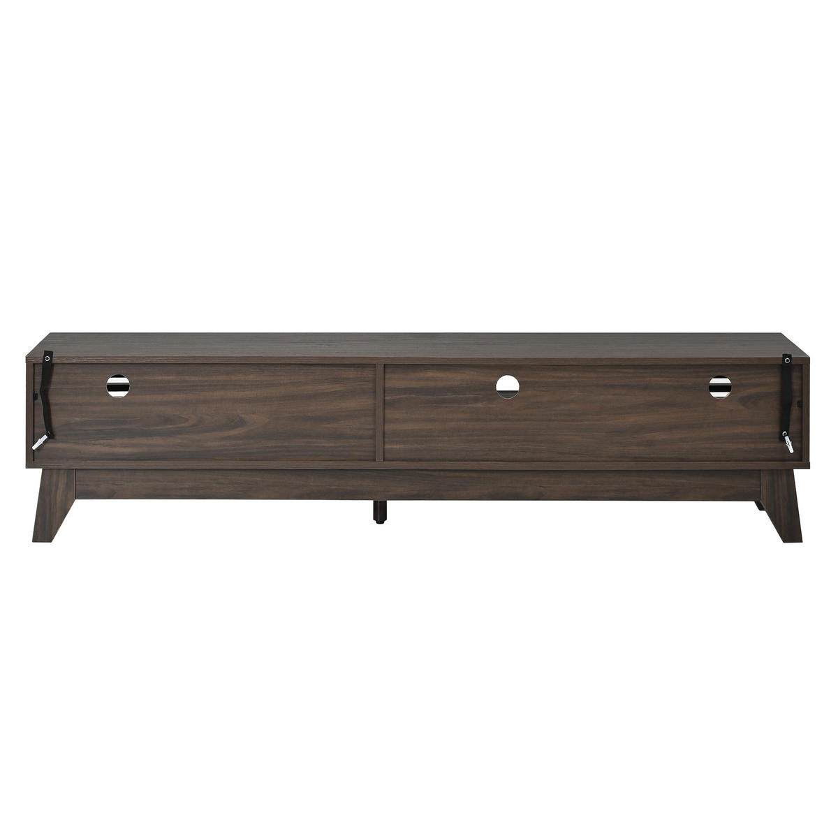 LOWBOARD DE-40298 mit gerillten Fronten und offenen Fächern Nussbaum - Walnussfarben, Holzwerkstoff (170/40/35cm) - ComfortXL