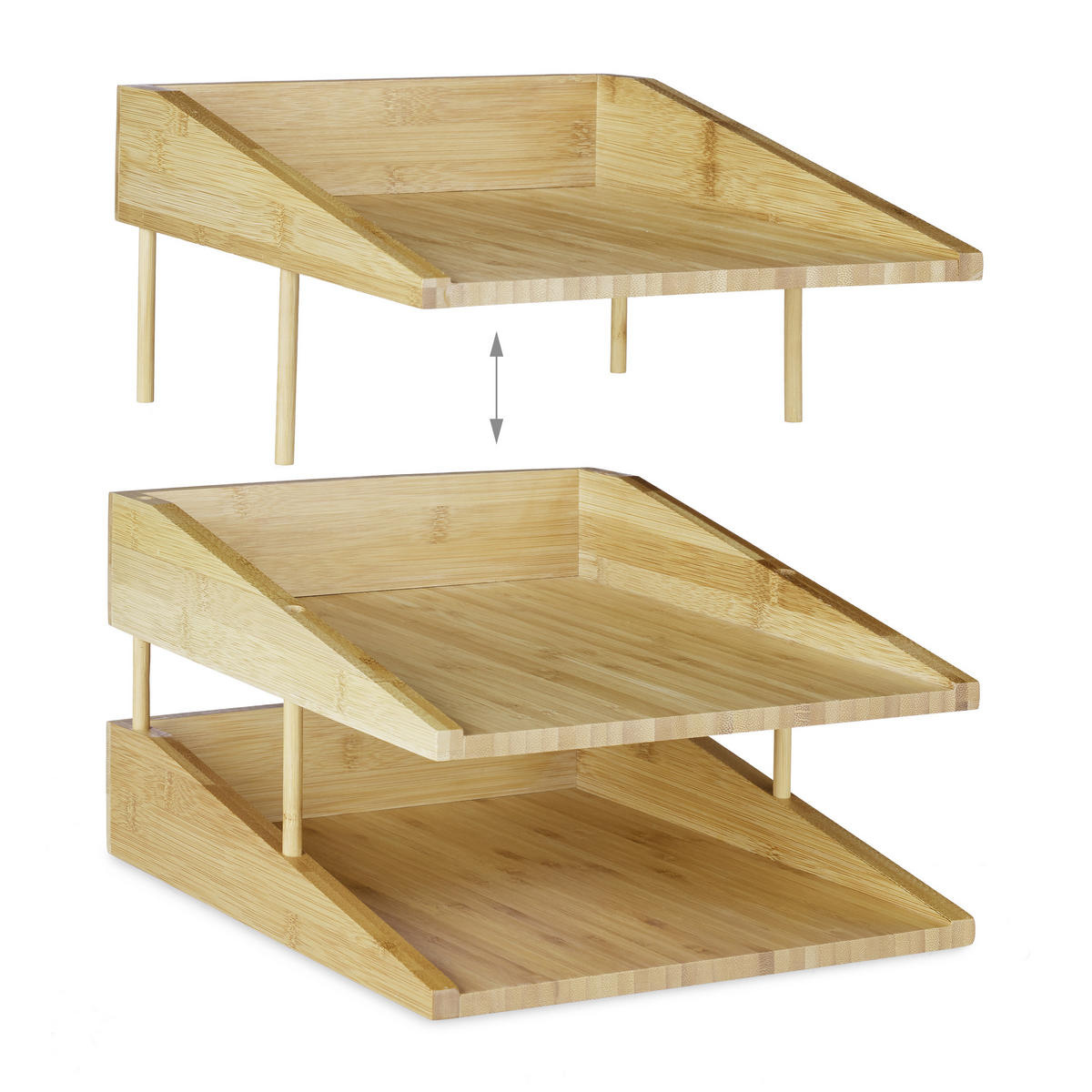 UKLADANIE dokumentov - svetlohnedá, drevo (25/26.5/34cm) - Relaxdays