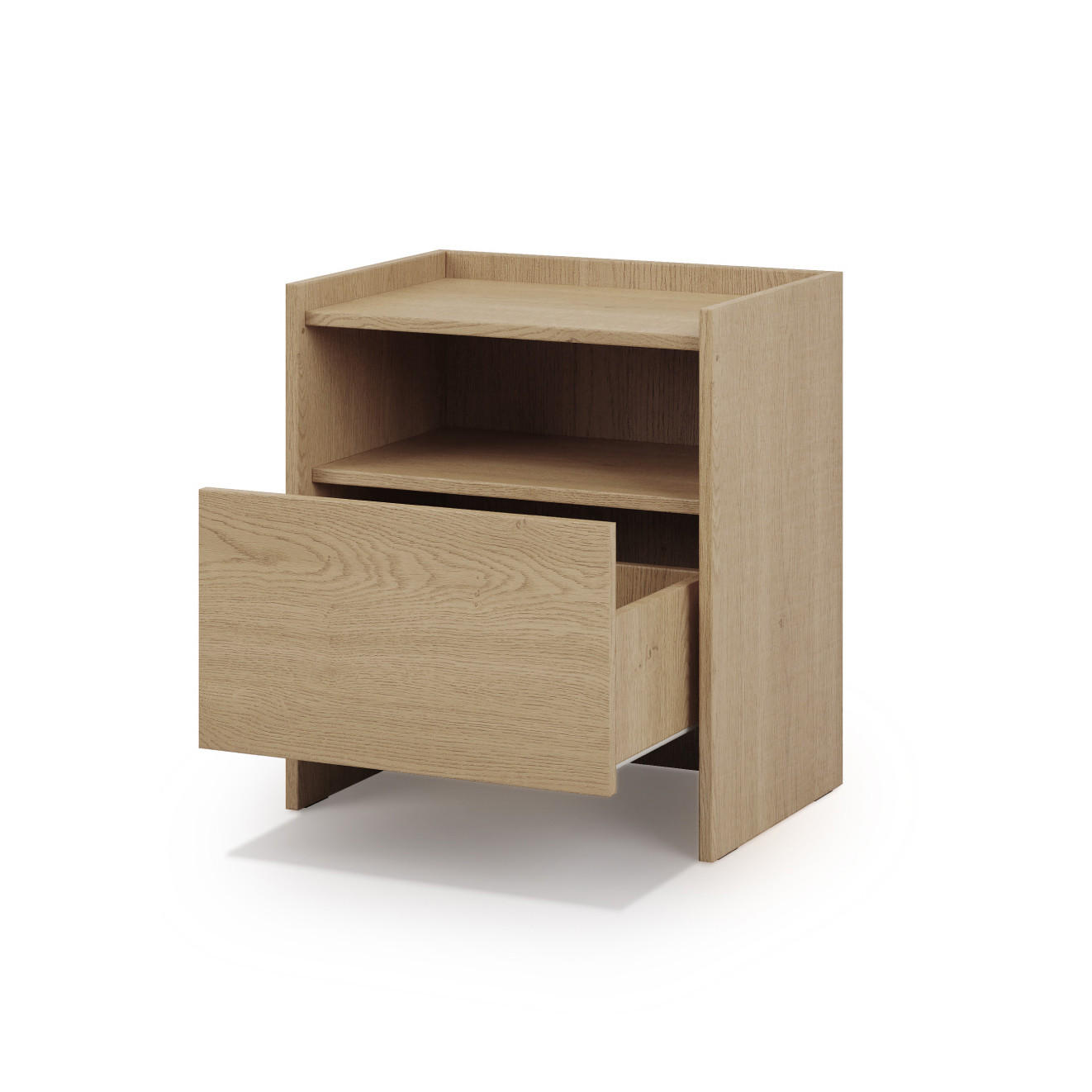 Thumbnail - Beautysofa Nachttisch, Eiche, Holzwerkstoff, 53x60x38 cm, Schlafzimmer, Nachttische