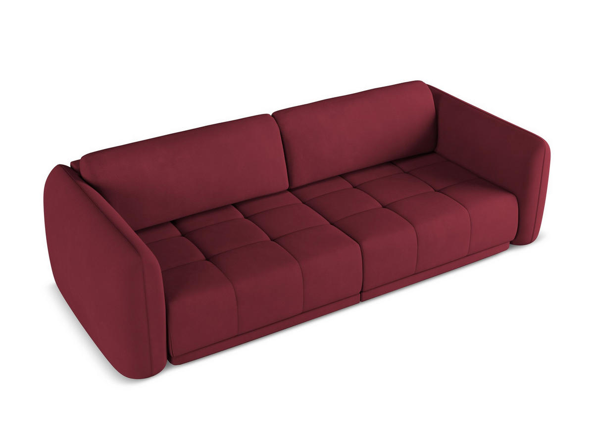 4-SITZER-SOFA Chenille Stoff Rot - Rot/Weinrot, Kunststoff/Textil (250/74/105cm) - Makamii