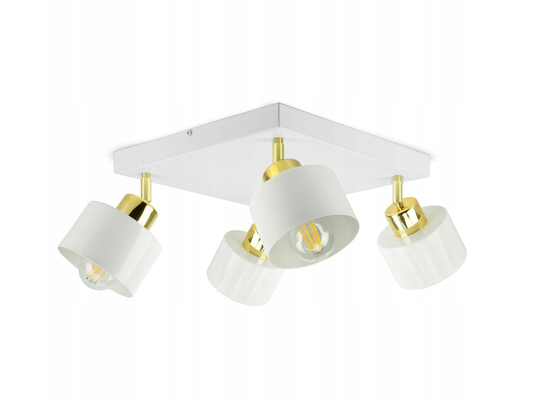 DECKENLEUCHTE Rollen - Goldfarben/Weiß, Metall (30/30/25cm) - kiki design