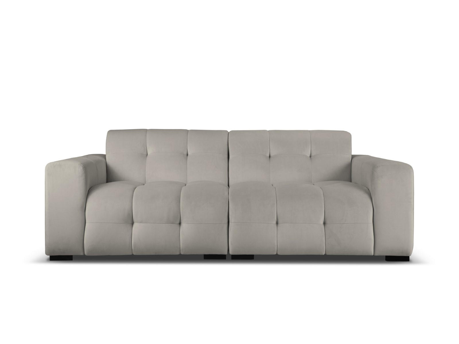 SOFA Kendal aus Samt dunkelgrau 4 Sitzplätze - Dunkelgrau, Textil (255/79/103cm) - Micadoni