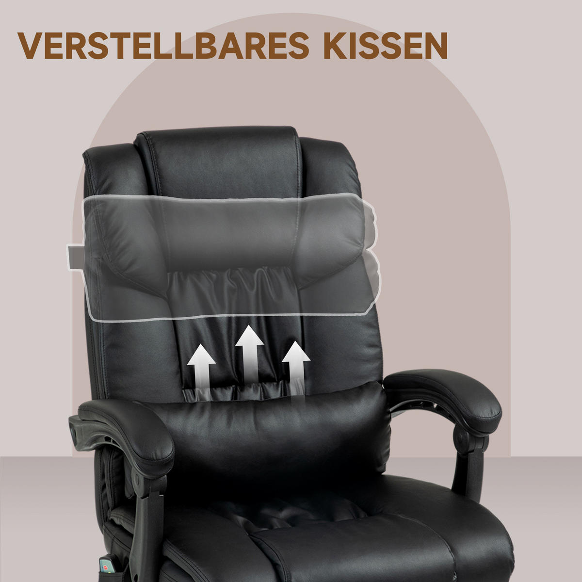 KANCELÁŘSKÁ židle z umělé kůže, černá - černá, kov/plast (75/122/66cm) - Vinsetto