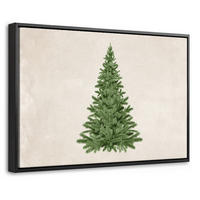 LEINWAND Bilder mit Rahmen - Weihnachtsbaum - Grün - Weihnachten - Feiertage - 60x40 - Olivgrün, Textil (60/40cm) - MuchoWow