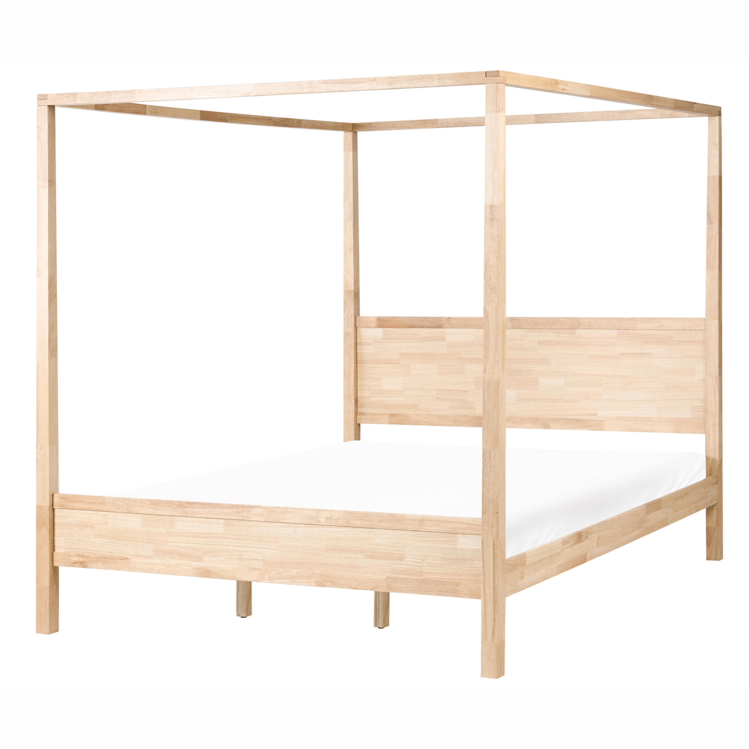 HIMMELBETT 180/200 cm Hellbraun Hauterives - Hellbraun, Holz (180/200cm) - Beliani
