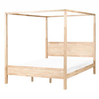 HIMMELBETT 180/200 cm Hellbraun Hauterives - Hellbraun, Holz (180/200cm) - Beliani