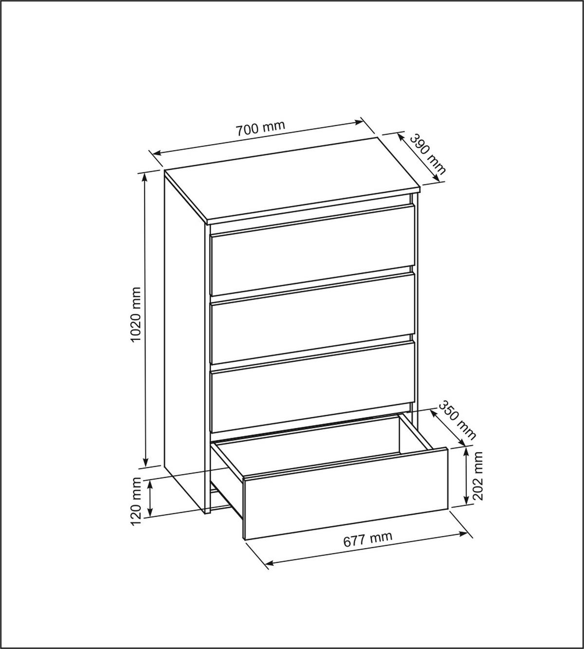 KOMMODE Schwarz, Hochglanz 70/102/39 - Schwarz Hochglanz/Schwarz, Holzwerkstoff (70/102/39cm) - RAUMHIRSCH FURNITURE