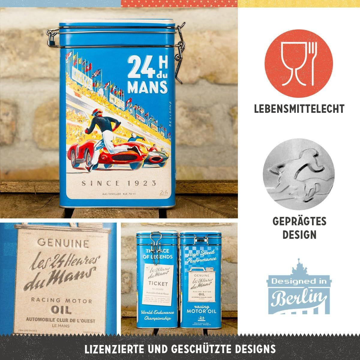 AROMADOSE 24h Le Mans Racing Poster Blue - Multicolor, Metall (11/17.5/7.5cm) - Nostalgic-Art