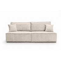 SOFA Mit Schlaffunktion Und Bettkasten, Cordstoff Poso, Beige, BEST MINI - Creme, Holz (200/83/98cm) - Kaiser Möbel