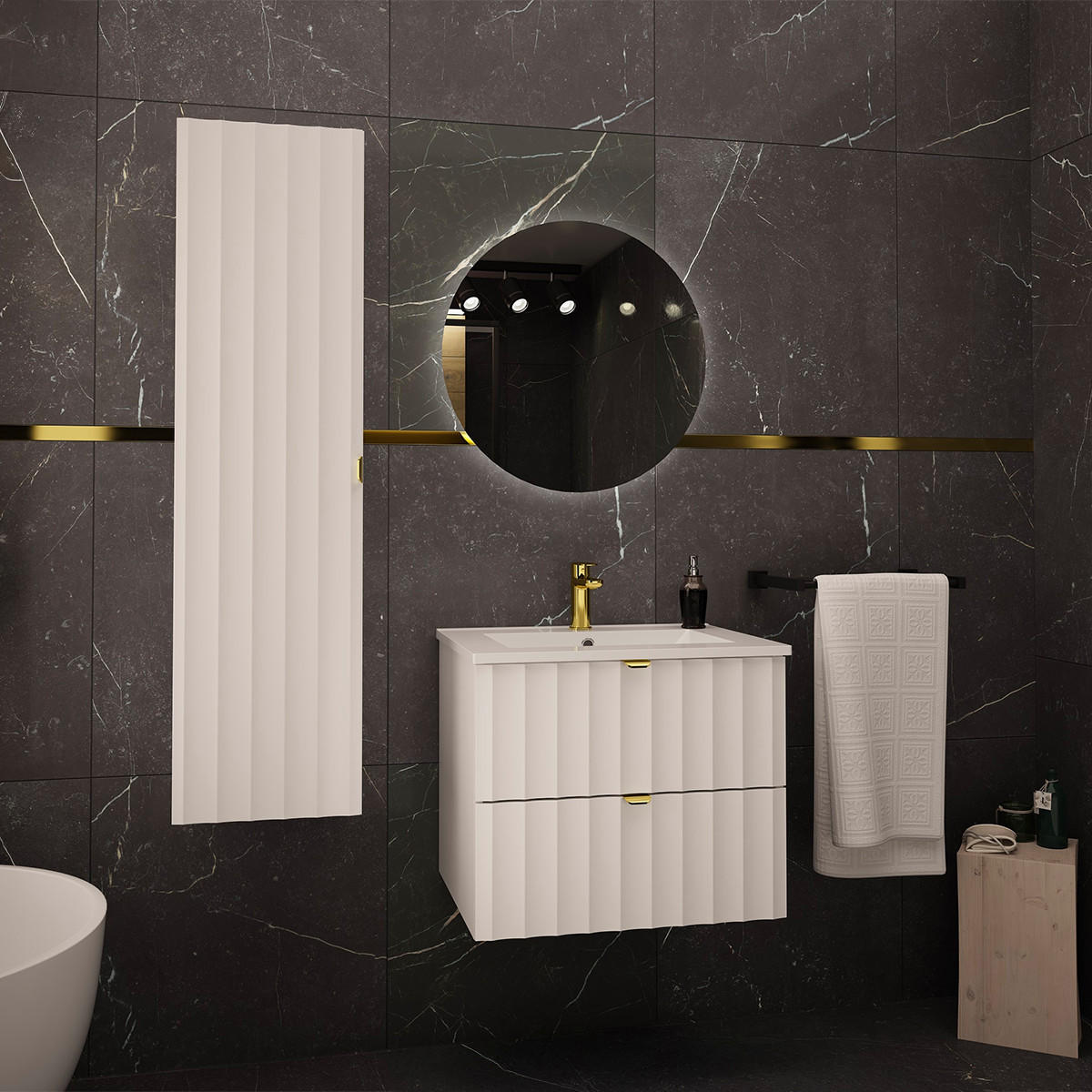 WASCHTISCH 60cm Lexa Weiß - Weiß, Holzwerkstoff (60/50/45.8cm) - Petits-meubles