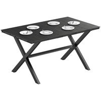 GARTENTISCH DE-14209 rechteckig 150x90 cm, für 4-6 Personen Schwarz - Schwarz, Metall (150/90/74cm) - ComfortXL