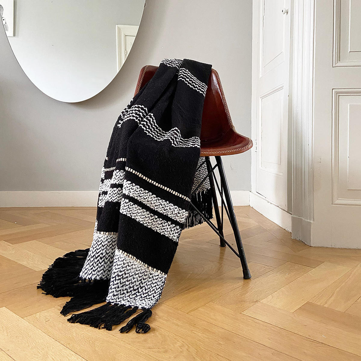 DECKE Berber Schwartz - Schwarz, Textil (125/150cm) - Malagoon