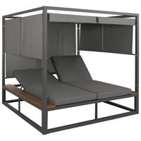 LOUNGE-GARTENLIEGE M63B Anthrazit, Grau - Anthrazit/Grau, Metall (200/200/200cm) - MCW