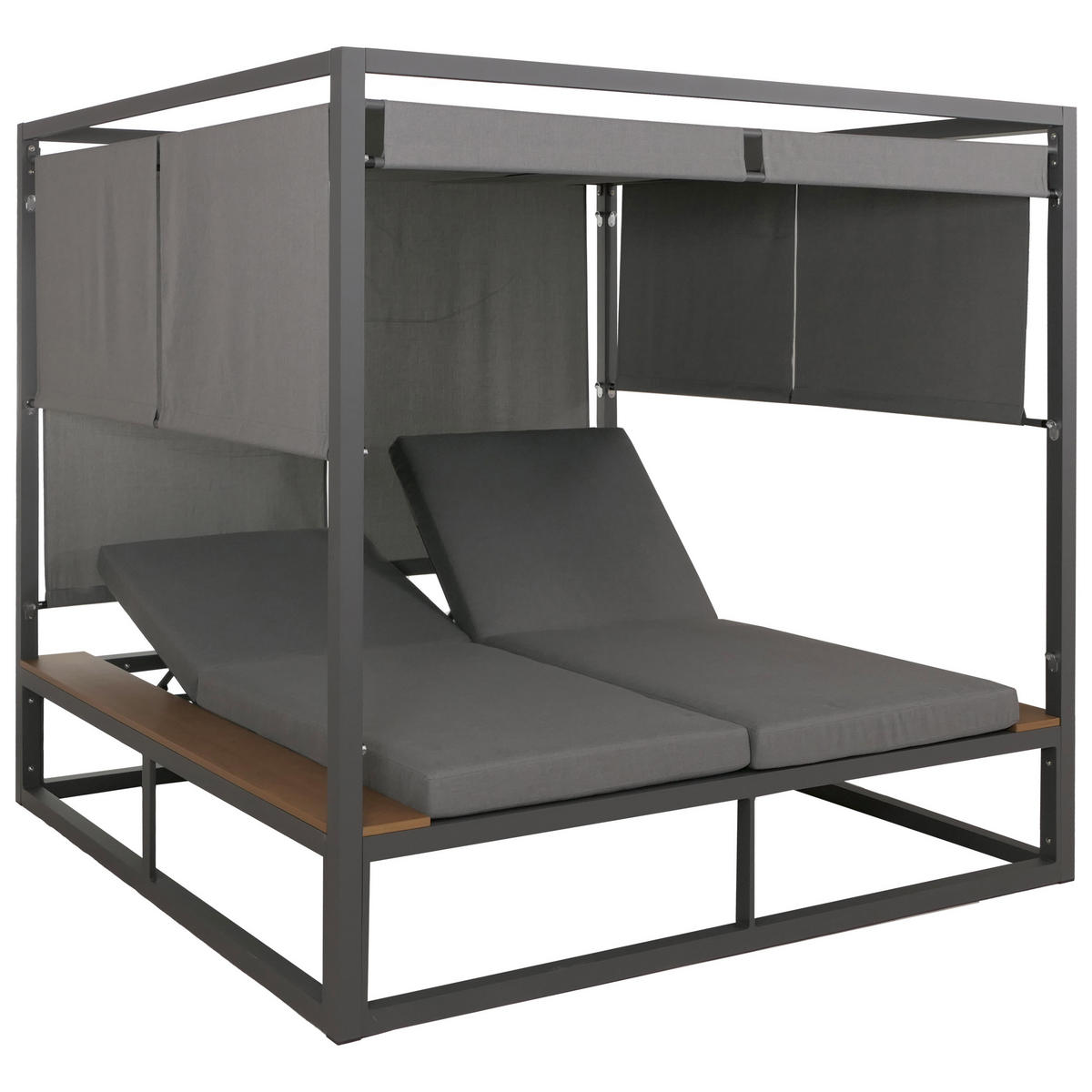 LOUNGE-GARTENLIEGE M63B Anthrazit, Grau - Anthrazit/Grau, Metall (200/200/200cm) - MCW