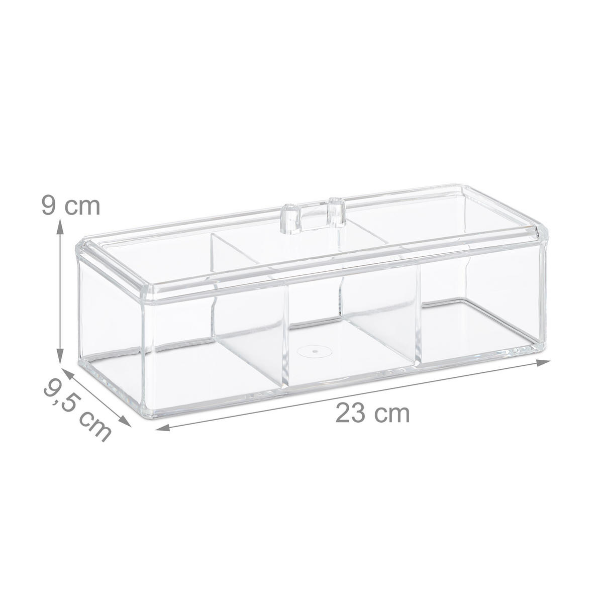 TEEBOX - Transparent, Kunststoff (23/9/9.5cm) - Relaxdays