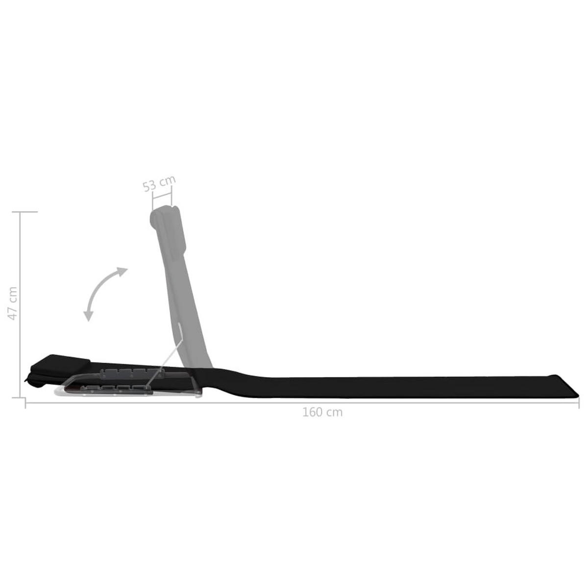 KLAPPBARE Strandmatte 2Er Set Stahl Und Stoff Schwarz - Schwarz, Textil (53/47/56cm) - vidaXL