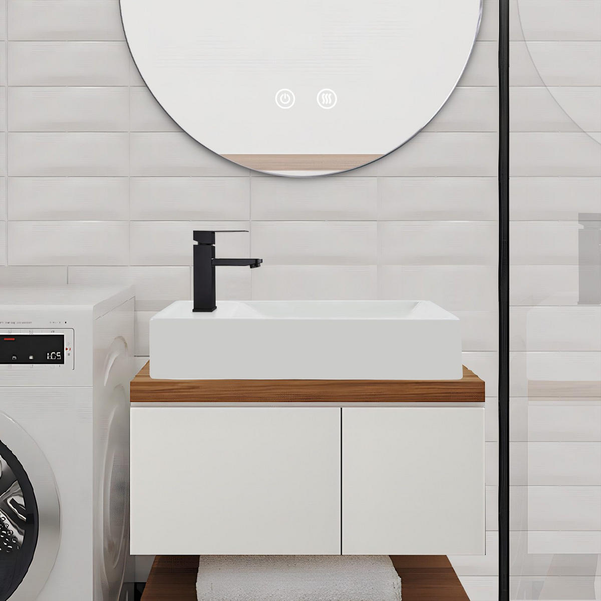 WASCHBECKEN Barr II 40/22/10cm - Weiß, Keramik (22/10/40cm) - Nettlife