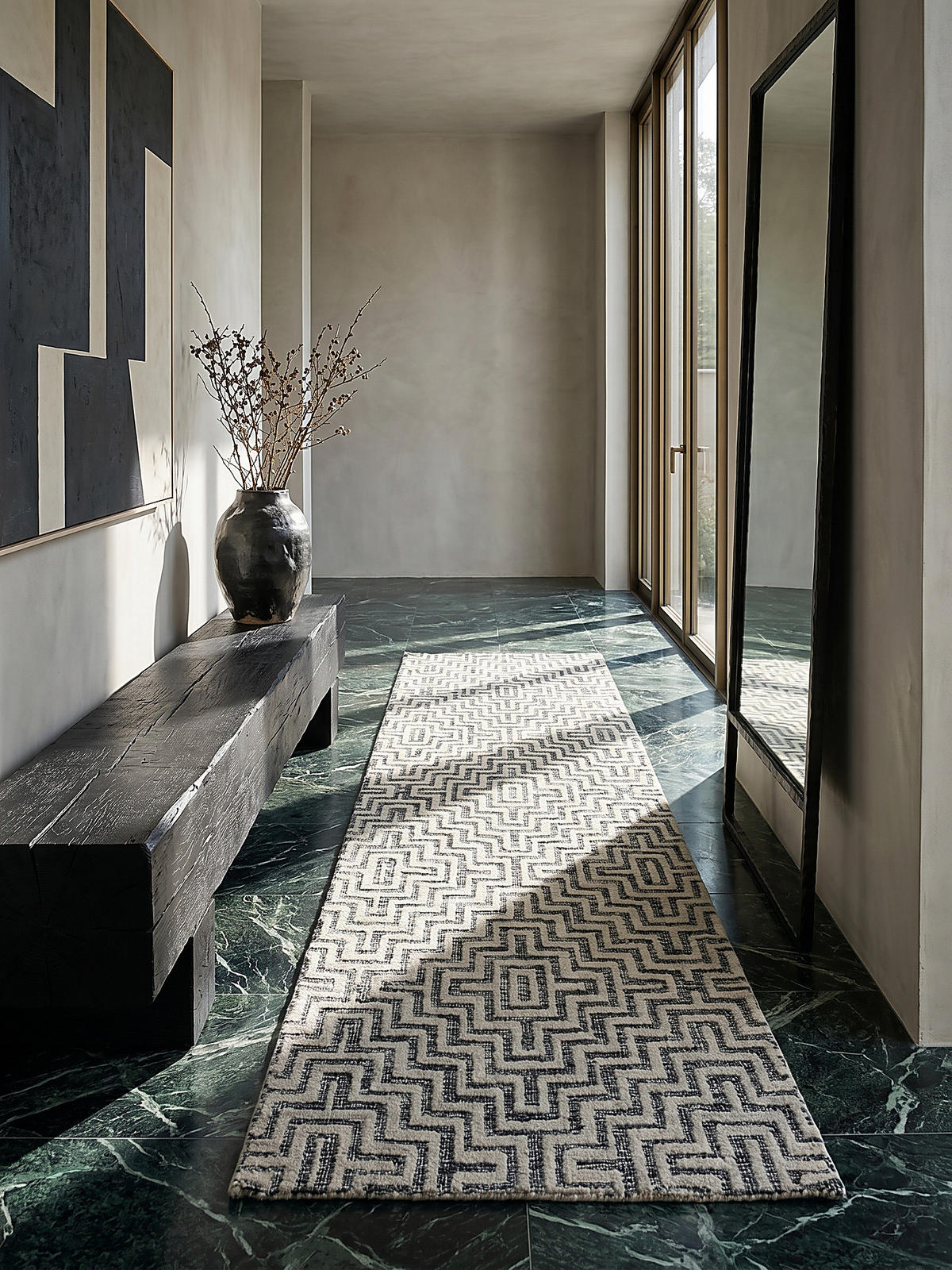 TEPPICH ARLEN, geometrisch, Grau, 80 x 300 cm - Grau, Textil (300/80cm) - KADIMA DESIGN