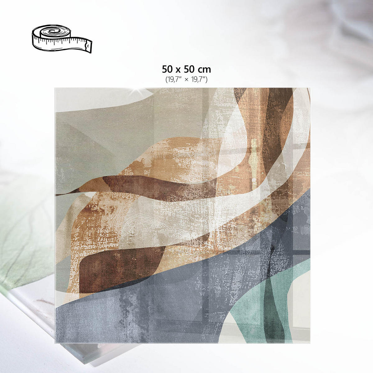 TISCHPLATTE 50x50 cm – Elegante Komposition - Weiß, Glas (0.4/50/50cm) - Wallfluent