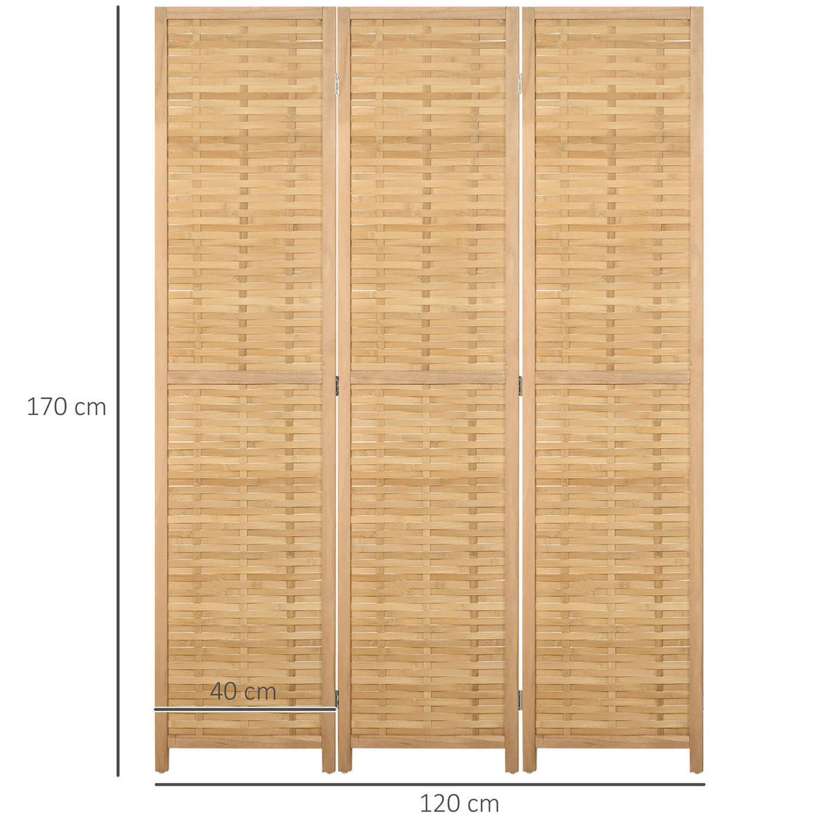 PARAVENT, Bambus, Naturholz - Naturfarben, Naturmaterialien (1.8/170/120cm) - HOMCOM