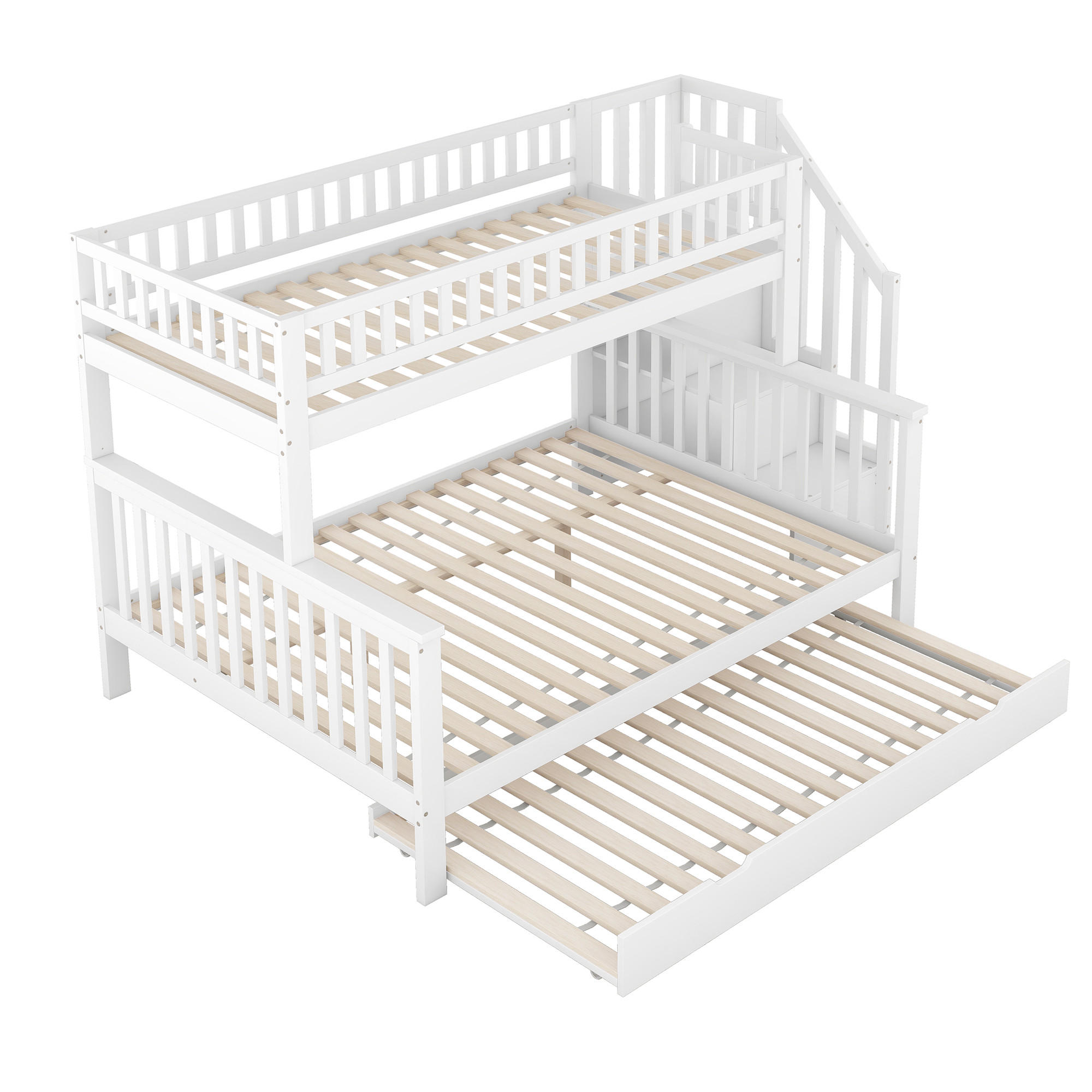 ETAGENBETT Kiefernholz 90x200/140x200 cm Weiß - Weiß, Holz (90/200cm) - ComfortXL