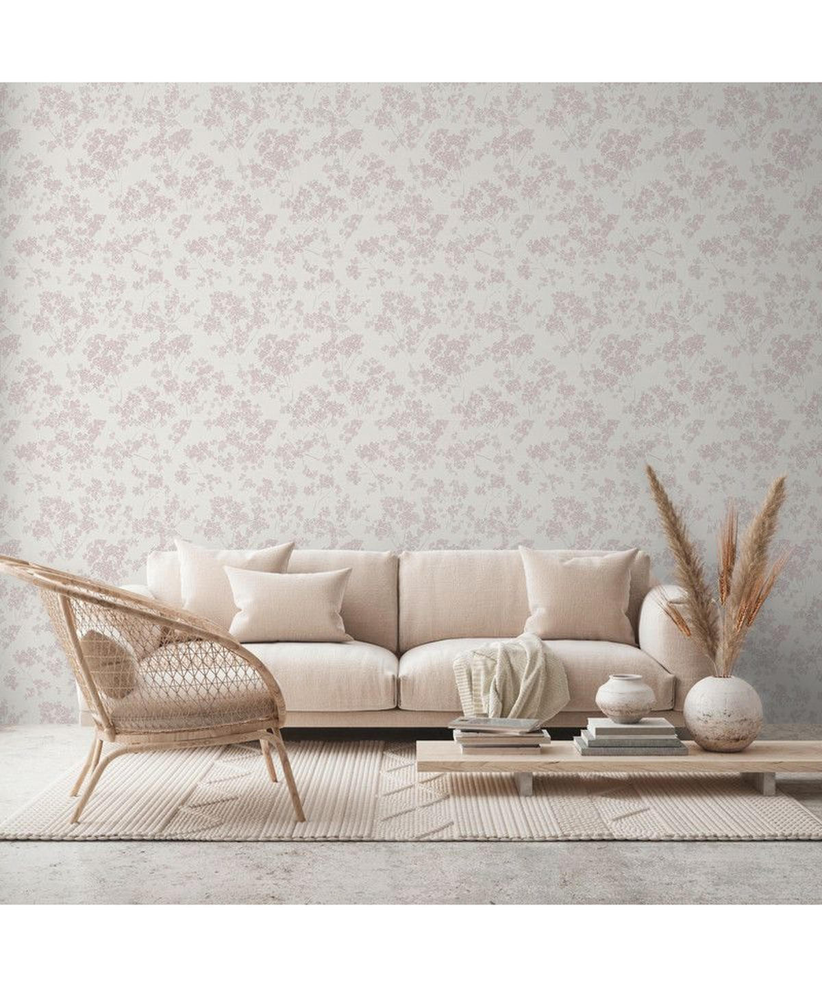 VLIESTAPETE Rosa 53/1005 cm - Weiß, Textil (53/1cm) - KUNSTLOFT