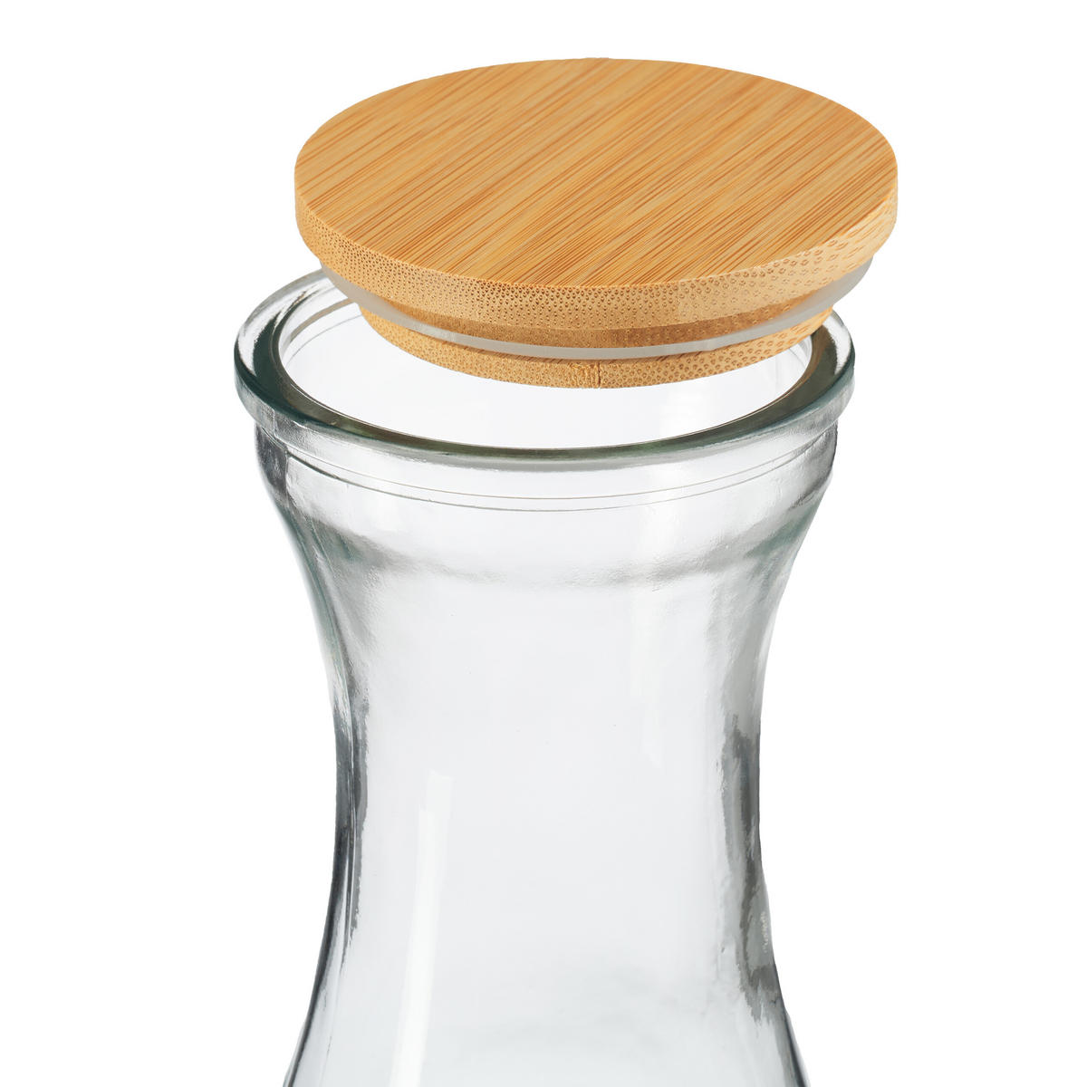 SÚPRAVA karaf na vodu - priehľadné, drevo/plast (1L) - Relaxdays