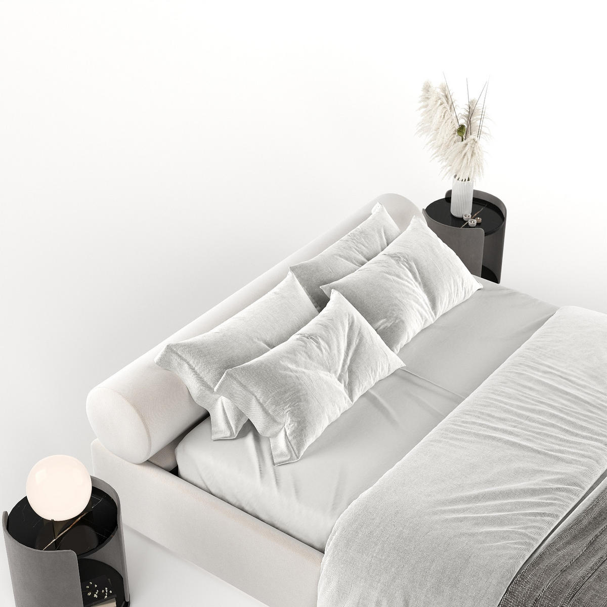POLSTERBETT Solvo mit Stauraum 200/200 cm Creme im Paros Stoff - Creme/Schwarz, Holz/Holzwerkstoff (200/200cm) - AltaBeds