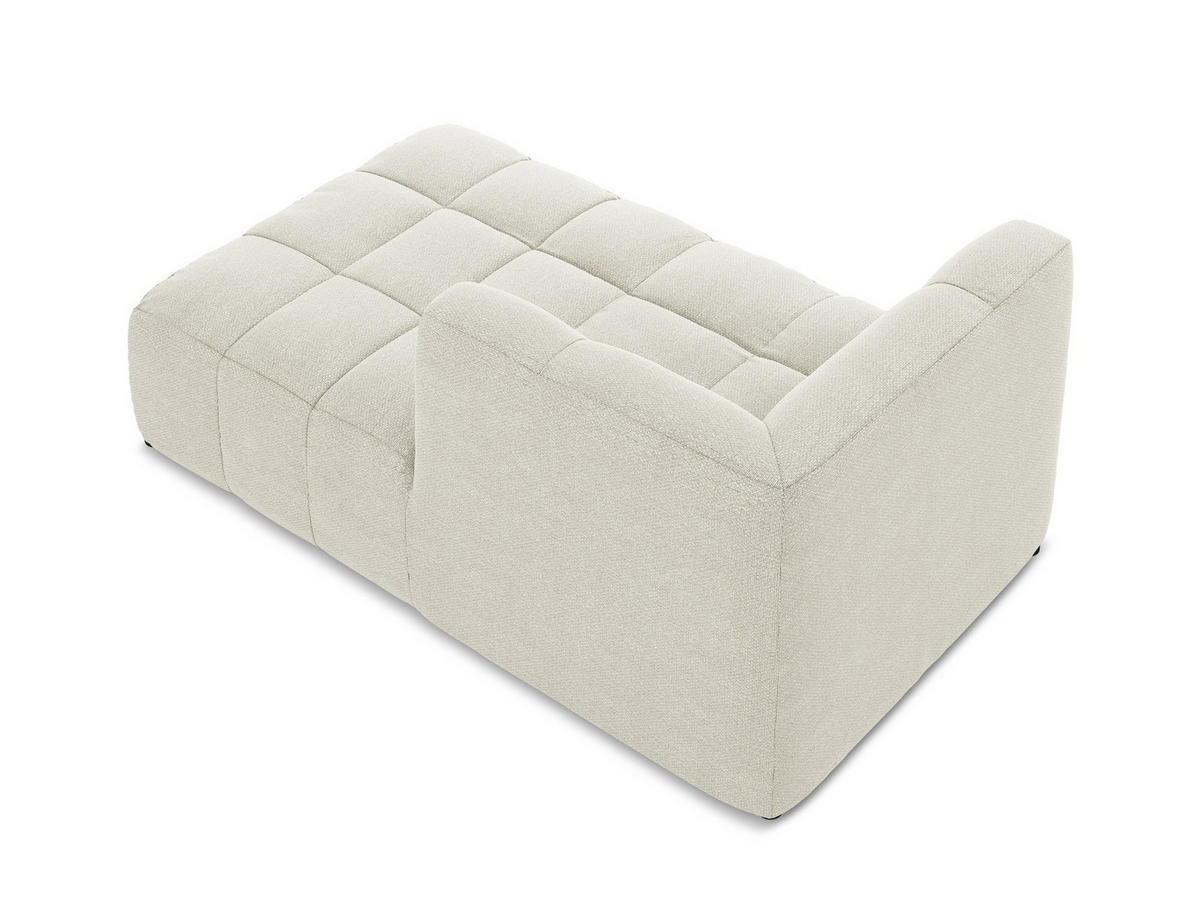 SOFAELEMENT Rechts Bouclé Stoff Beige - Sandfarben/Schwarz, Holzwerkstoff/Kunststoff (101/77/175cm) - Makamii